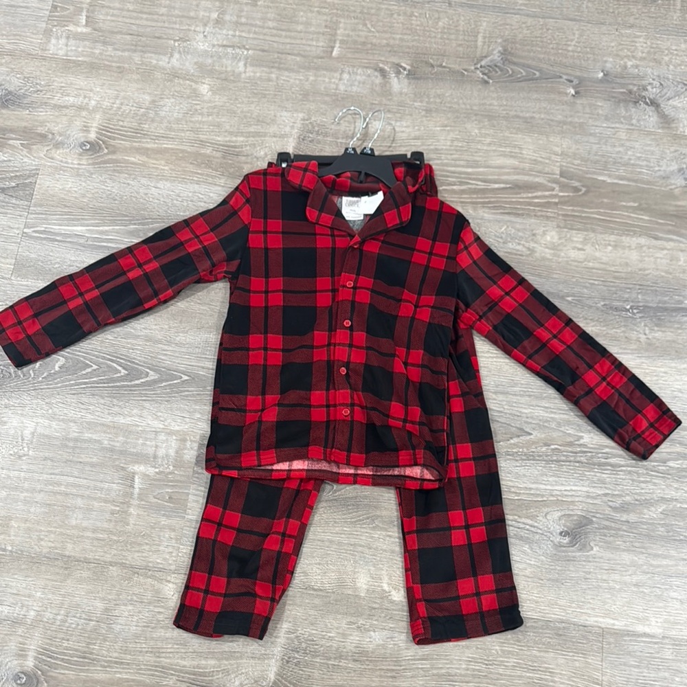 Falls Creek Red and Black Plaid Kids Pajama Set